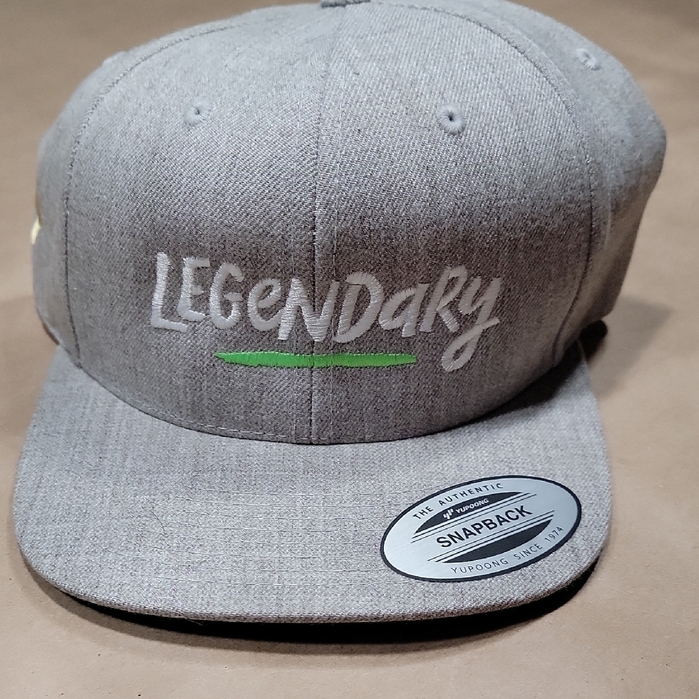 Yupoong "Legendary" Snapback Ball Cap Hat, NWOT Wool Blend, Gray